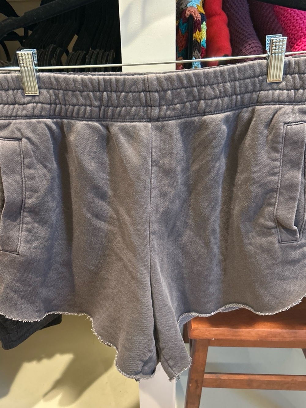 aerie Washed Gray Elastic-Waist Athletic Shorts